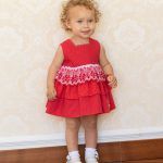 Vestido/braguita bebé rojo volantes perforados Dolce Petit