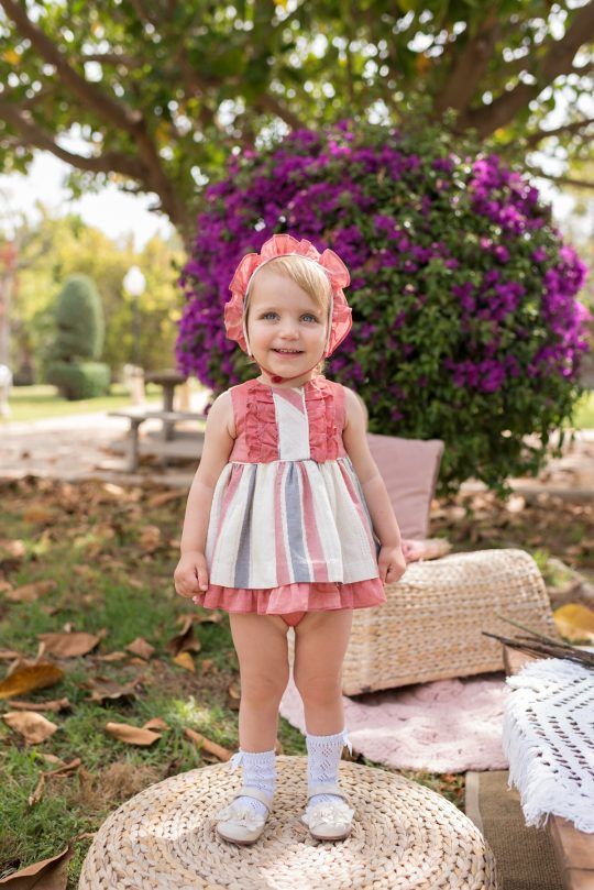 Vestido/capota/braguita bebé tricolor/arpillera Dolce Petit