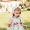 Vestido/capota/braguita plumeti verde topos bebé Dolce Petit