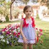 Vestido celeste topos rojos tirantes plumeti rojo Dolce Petit