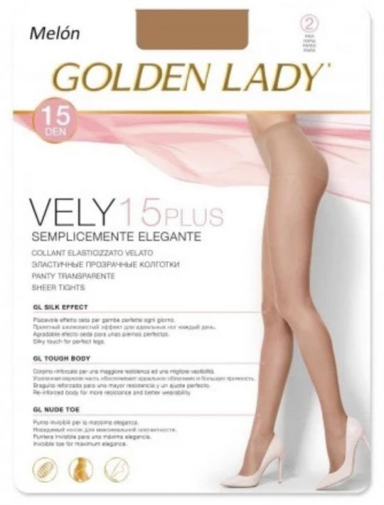 Vely panty 15D lycra pack2 Golden Lady