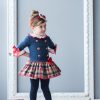 Vestido corte marinero combi paño/villela Dolce Petit