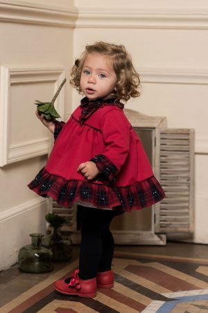 Vestido/ranita punto bebé volantes cuadros Dolce Petit